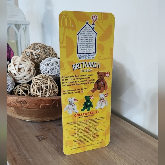 🧸 Ty Beanie Baby “Britannia” the Bear – McDonald’s Edition, England, 1999 - Picture 10 of 12
